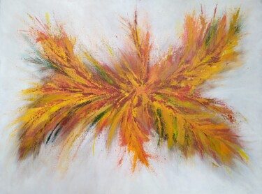 Malarstwo zatytułowany „Autumn song” autorstwa Lana Vereshchagina, Oryginalna praca, Akryl Zamontowany na Drewniana rama nos…