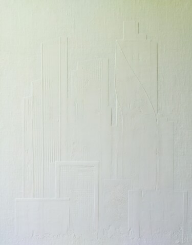 Картина под названием "White City" - Lana Vereshchagina, Подлинное произведение искусства, Акрил Установлен на Деревянная ра…