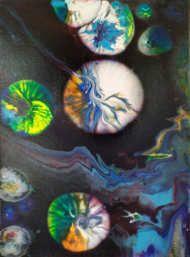 Peinture intitulée "Universes" par Lana Vereshchagina, Œuvre d'art originale, Acrylique Monté sur Châssis en bois