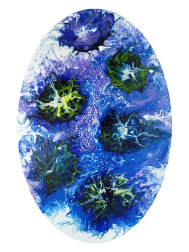 Schilderij getiteld "Space jellyfish" door Lana Vereshchagina, Origineel Kunstwerk, Acryl Gemonteerd op Andere stijve panelen