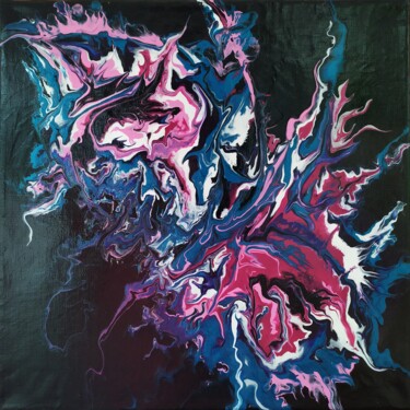 Картина под названием "Abstraction #4" - Lana Vereshchagina, Подлинное произведение искусства, Акрил Установлен на Деревянна…