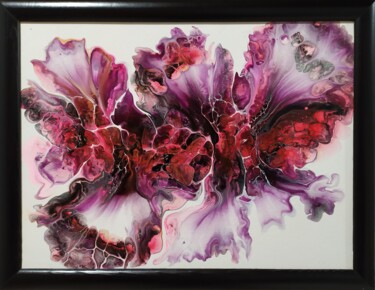 Painting titled "Fantasy flower" by Lana Vereshchagina, Original Artwork, Acrylic Mounted on Wood Stretcher frame