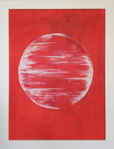 Painting titled "Little red planet" by Lana Vereshchagina, Original Artwork, Acrylic