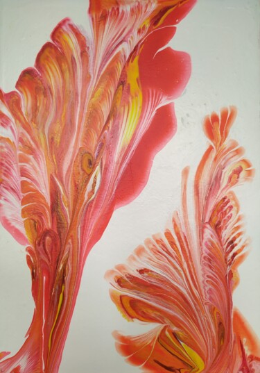 Peinture intitulée "Fragments of petals" par Lana Vereshchagina, Œuvre d'art originale, Acrylique Monté sur Autre panneau ri…