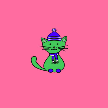 数字艺术 标题为“Cats & Cats #22” 由Lana Vereshchagina, 原创艺术品, 2D数字工作