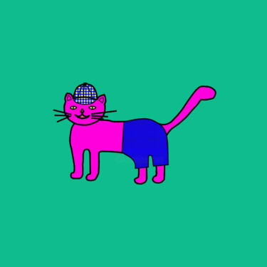 Digital Arts titled "Cats & Cats #27" by Lana Vereshchagina, Original Artwork, 2D Digital Work
