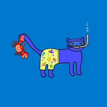 Digital Arts titled "Cats & Cats #29" by Lana Vereshchagina, Original Artwork, 2D Digital Work