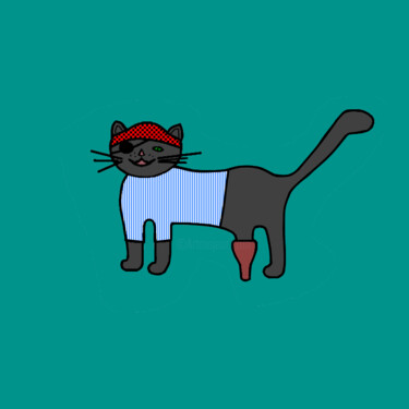 Arte digitale intitolato "Cats & Cats #35" da Lana Vereshchagina, Opera d'arte originale, Lavoro digitale 2D
