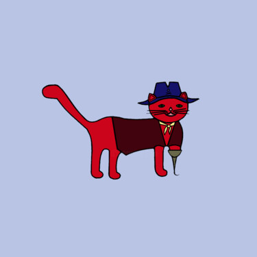 Arte digitale intitolato "Cats & Cats #38" da Lana Vereshchagina, Opera d'arte originale, Lavoro digitale 2D