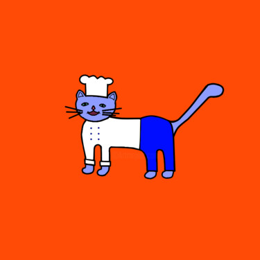 Digitale Kunst getiteld "Cats & Cats #39" door Lana Vereshchagina, Origineel Kunstwerk, 2D Digital Work