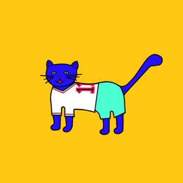 Digitale Kunst getiteld "Cats & Cats #43" door Lana Vereshchagina, Origineel Kunstwerk, 2D Digital Work