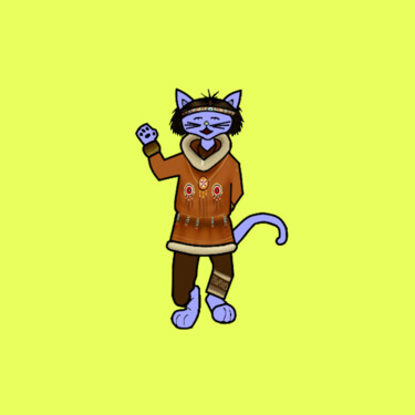 Digitale Kunst mit dem Titel "Cats & Cats #75" von Lana Vereshchagina, Original-Kunstwerk, 2D digitale Arbeit