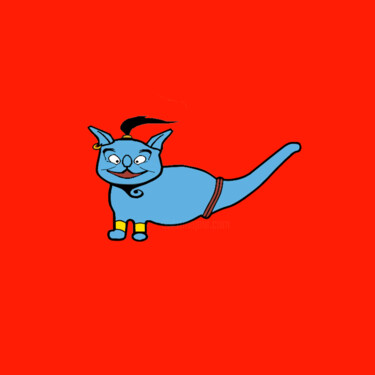 数字艺术 标题为“Cats & Cats #82” 由Lana Vereshchagina, 原创艺术品, 2D数字工作