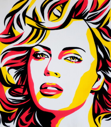 Schilderij getiteld "Charlize" door Lana, Origineel Kunstwerk, Gouache