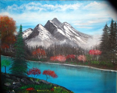 Painting titled "fall-down-by-the-ri…" by Lana Fultz Fultz, Original Artwork, Oil