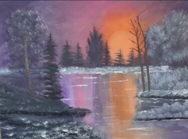 Painting titled "Winter Fantasy" by Lana Fultz Fultz, Original Artwork, Oil