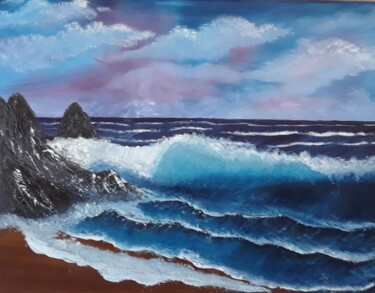 Painting titled "Seaside Harmony" by Lana Fultz Fultz, Original Artwork, Oil