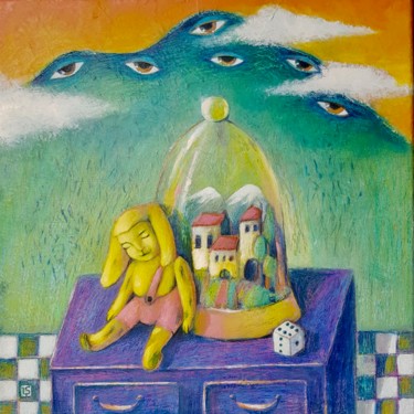 Ζωγραφική με τίτλο "Guardian Angel Neve…" από Lana Sevin, Αυθεντικά έργα τέχνης, Ακρυλικό Τοποθετήθηκε στο Ξύλινο φορείο σκε…