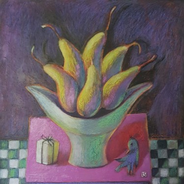 Картина под названием "Half a Dozen of Pea…" - Lana Sevin, Подлинное произведение искусства, Акрил Установлен на Деревянная…