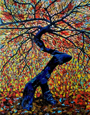 Peinture intitulée "Couleurs d'automne" par Elena Lanceleux, Œuvre d'art originale, Acrylique