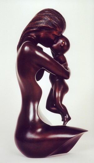 Sculpture titled "La mère et l'enfant" by Jean-Louis Landraud, Original Artwork