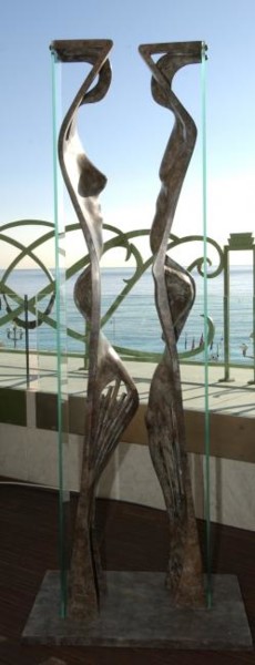 Sculpture titled "Les tours humaines" by Jean-Louis Landraud, Original Artwork