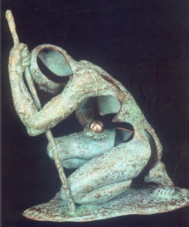 Sculpture titled "L'Alchimiste" by Jean-Louis Landraud, Original Artwork