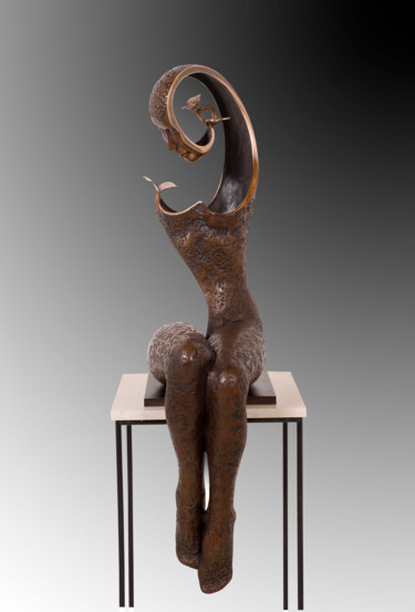 Sculpture titled "La Dame aux Papillo…" by Jean-Louis Landraud, Original Artwork