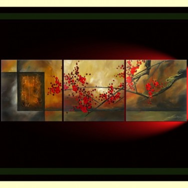 Schilderij getiteld "Plum Blossom" door Lang, Origineel Kunstwerk, Olie