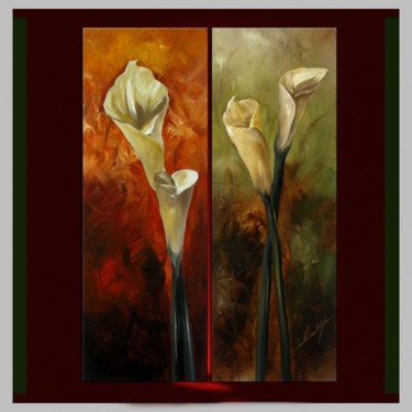 Painting titled "Calla Lilies" by Lang, Original Artwork, Other