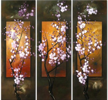 Painting titled "Plum Blossom" by Lang, Original Artwork, Oil