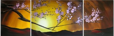 Plum Blossom Painting titled "Plum Blossom" by Lang, Original Art, Oil