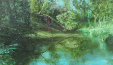 Peinture intitulée "Jardin anglais" par Langlet Fahrenheit, Œuvre d'art originale, Huile