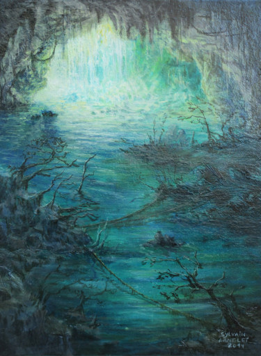 Pintura intitulada "La Grotte" por Langlet Fahrenheit, Obras de arte originais, Óleo
