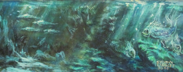 Peinture intitulée "poissons Sar Tambour" par Langlet Fahrenheit, Œuvre d'art originale, Acrylique