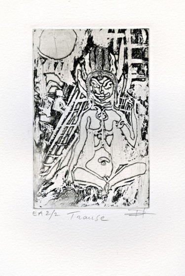 Gravures & estampes intitulée "transe" par Lanhor, Œuvre d'art originale, Autre