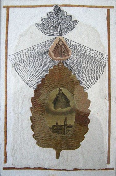 Peinture intitulée "Feuille de chêne" par Lanhor, Œuvre d'art originale, Autre