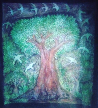 Картина под названием "Alam mengalun denda…" - Lash Art Studio, Подлинное произведение искусства, Акрил