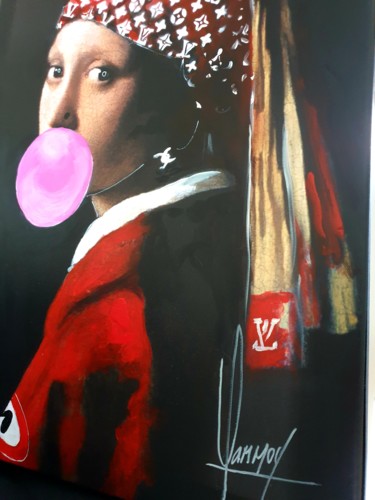 Peinture intitulée "D après vermeer " q…" par Didier Lannoy, Œuvre d'art originale, Acrylique