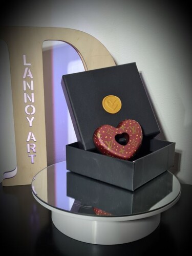 Scultura intitolato "DONUTS HEART PTIT L…" da Didier Lannoy, Opera d'arte originale, Resina