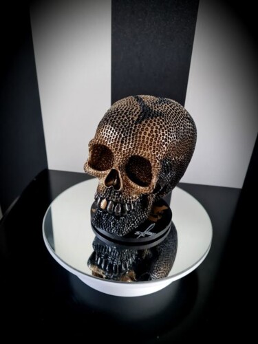 Sculpture titled "$kull vuitton" by Didier Lannoy, Original Artwork, Resin