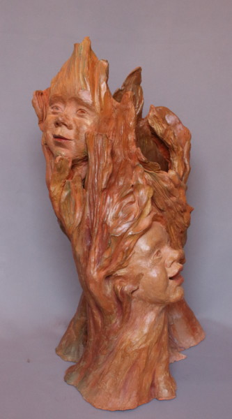 Sculpture intitulée "Racines" par Brigitte De Lanouvelle, Œuvre d'art originale, Terre cuite