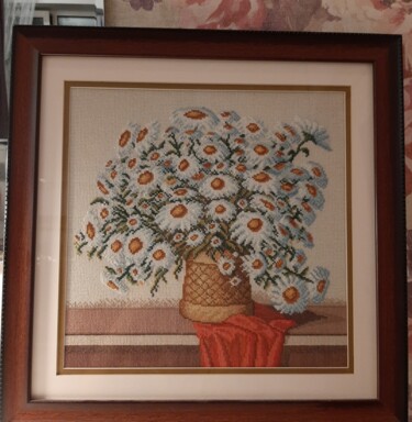 Textilkunst mit dem Titel "peinture brodée sur…" von Svetlana Lanovenko, Original-Kunstwerk, Stickerei