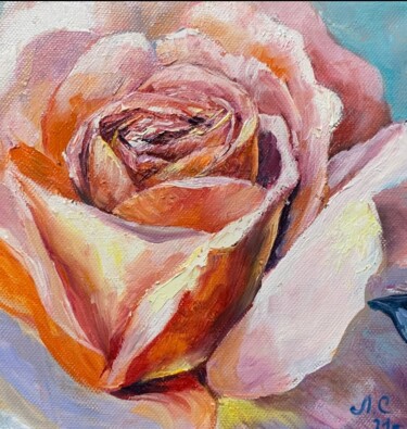 Malerei mit dem Titel "rose oil Cadeau d'a…" von Svetlana Lanovenko, Original-Kunstwerk, Öl