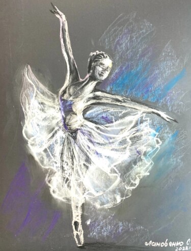 Schilderij getiteld "Pastel  ballerina d…" door Svetlana Lanovenko, Origineel Kunstwerk, Pastel