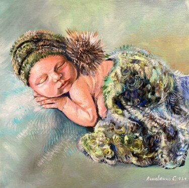 Peinture intitulée "A baby, a small chi…" par Svetlana Lanovenko, Œuvre d'art originale, Huile