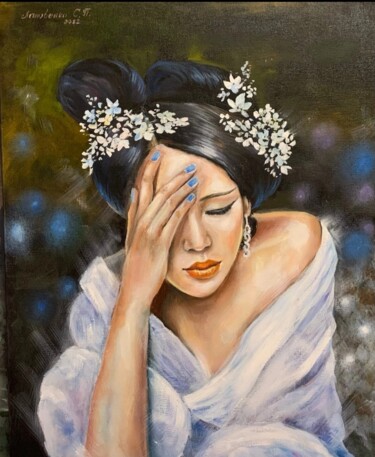 Pintura intitulada "Oriental beauty oil…" por Svetlana Lanovenko, Obras de arte originais, Óleo