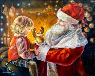 绘画 标题为“Oil Painting Santa…” 由Светлана Лановенко, 原创艺术品, 油