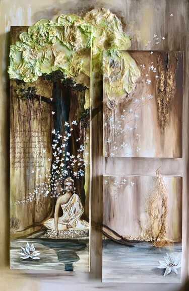 Peinture intitulée "Poussière et battem…" par Lan Ta Minh, Œuvre d'art originale, Acrylique Monté sur Châssis en bois