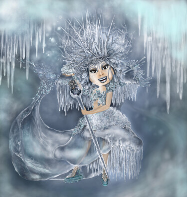 Arts numériques intitulée "Ice queen" par Lan Ta Minh, Œuvre d'art originale, Peinture numérique